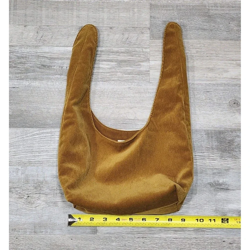 Merit Cosmetic Bag Signature Tie Top Camel Tan Corduroy Cottagecore Minimalist